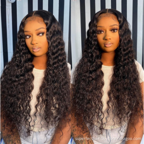 Wholesale Cheap Virgin Brazilian 100% Human Hair Wig Deep Wave HD Transparent Lace High Quality 12 To 30 Inch Wigs
